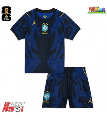 Brasil Segunda Equipación Niños Mundial 2026 Manga Corta (+ Pantalones cortos)